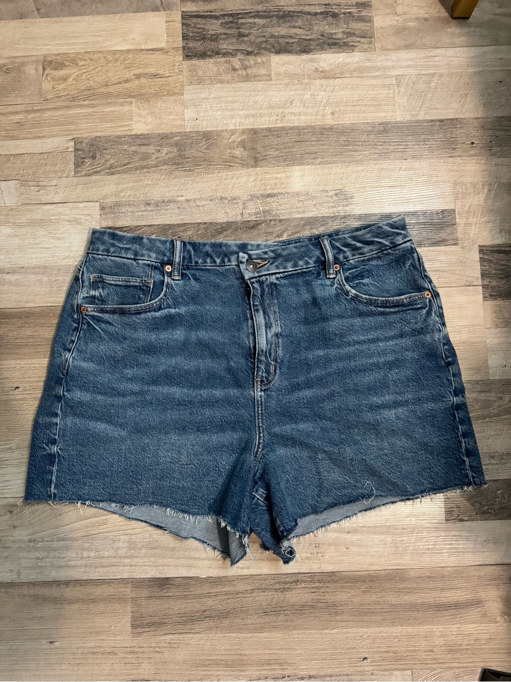 American Eagle Outfitters Dark Blue Denim Cutoff Shorts